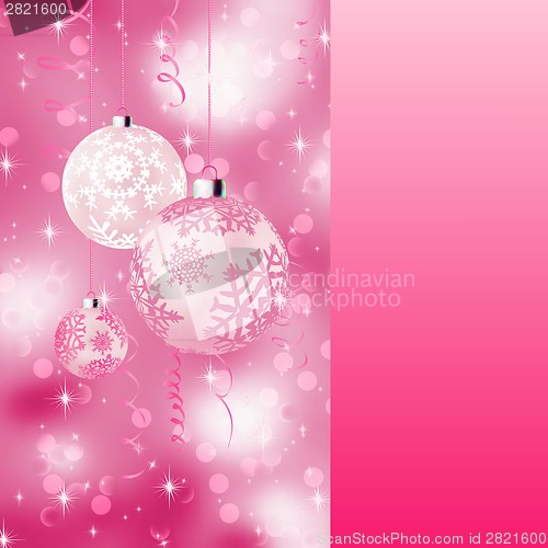 Image of Background with stars and Christmas balls. EPS 8