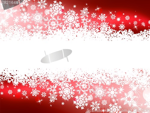 Image of Red winter background & snowflakes. EPS 8