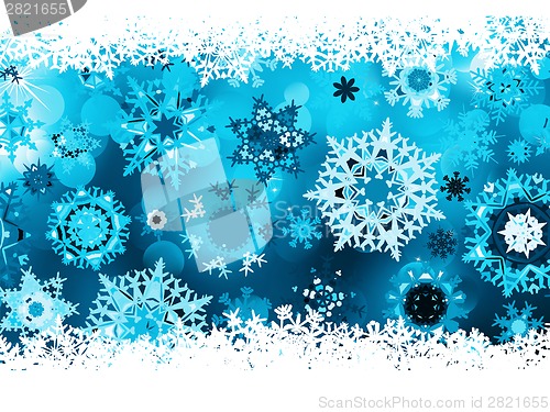 Image of Blue background with snowflakes. EPS 8