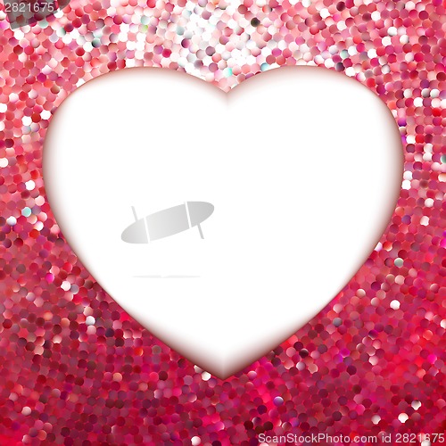 Image of Pink Gold frame in the shape of heart. EPS 8