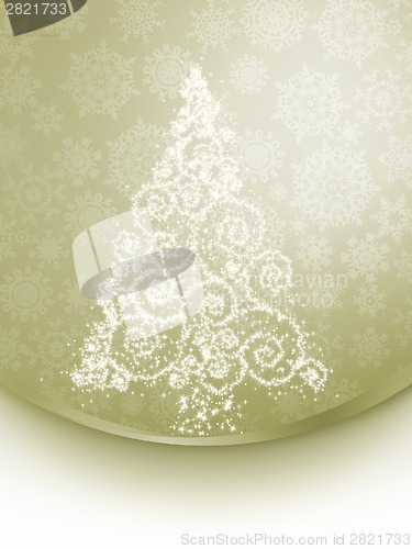 Image of Christmas tree illustration on elegant. EPS 8
