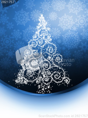 Image of Christmas tree illustration on golden. EPS 8