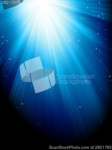 Image of Stars on blue striped background. EPS 8