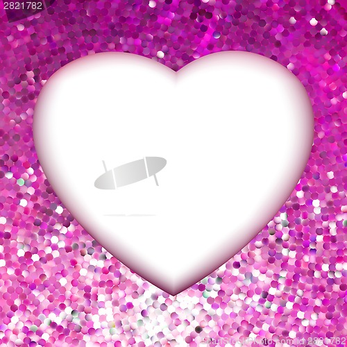 Image of Pink Gold frame in the shape of heart. EPS 8