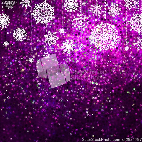 Image of Purple christmas background, illustration. EPS 8