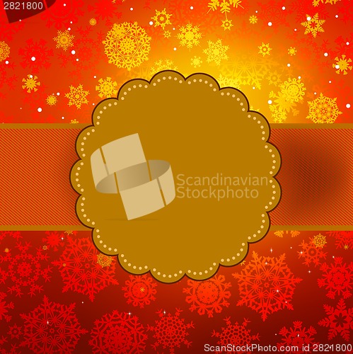 Image of Cute warm color christmas card. EPS 8