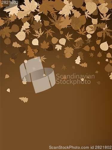 Image of Brown autumnal design template. EPS 8