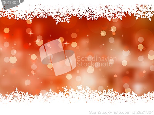 Image of Orange background with snowflakes. EPS 8