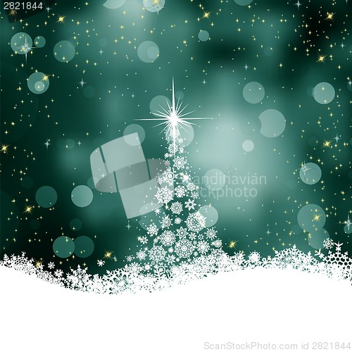 Image of Beautiful winter template card with tree. EPS 8