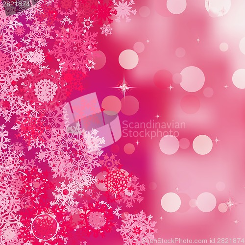 Image of Pink background with snowflakes. EPS 8