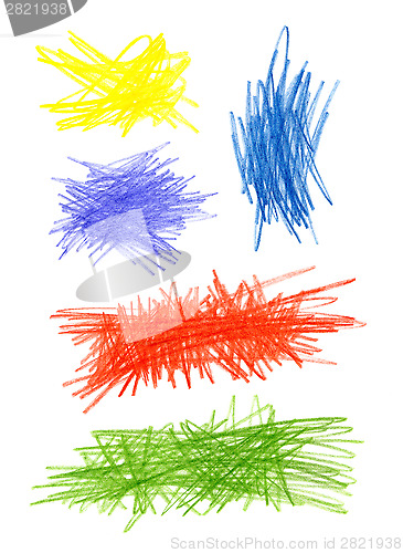 Image of Abstract color hand drawn design elements