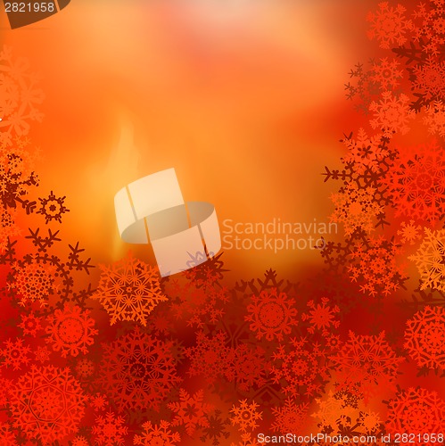 Image of Orange yellow Christmas bokeh background. EPS 8