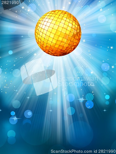 Image of Blue background with disco ball. EPS 10