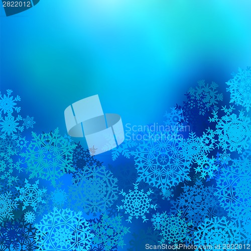 Image of Winter snow background with snowflakes. EPS 8