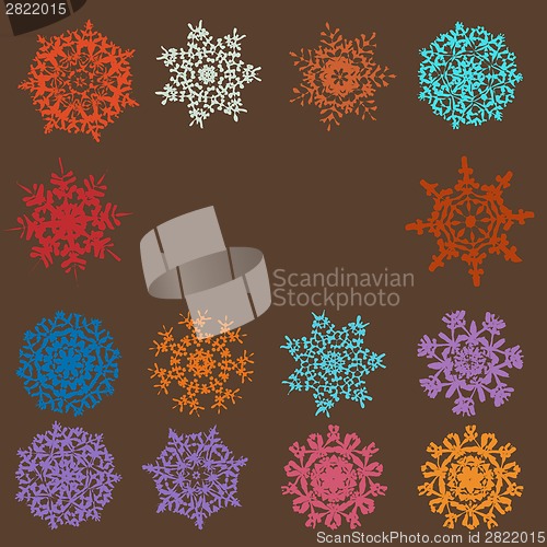 Image of Cute Retro Snowflakes. EPS 8