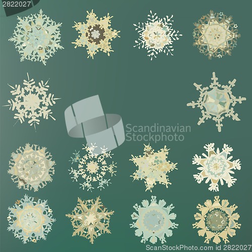 Image of Cute Retro Snowflakes. EPS 8