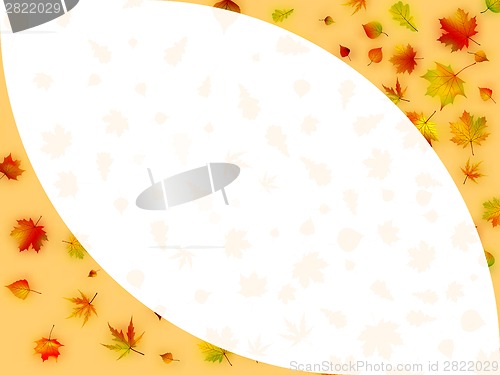 Image of Colorful autumn leaves card. EPS 8