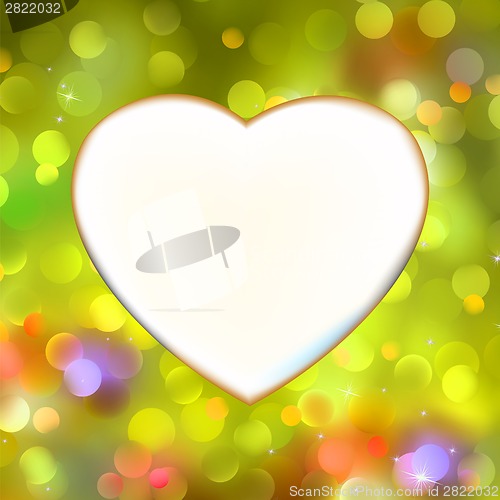 Image of Abstract heart card in yellow. EPS 8