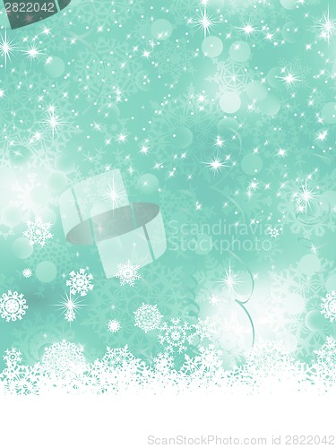 Image of Christmas blue background with snow flakes. EPS 8