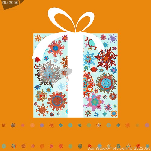 Image of Christmas gift boxes made from snowflakes. EPS 8