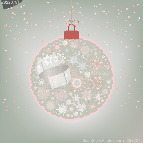 Image of Beautiful Christmas ball card. EPS 8