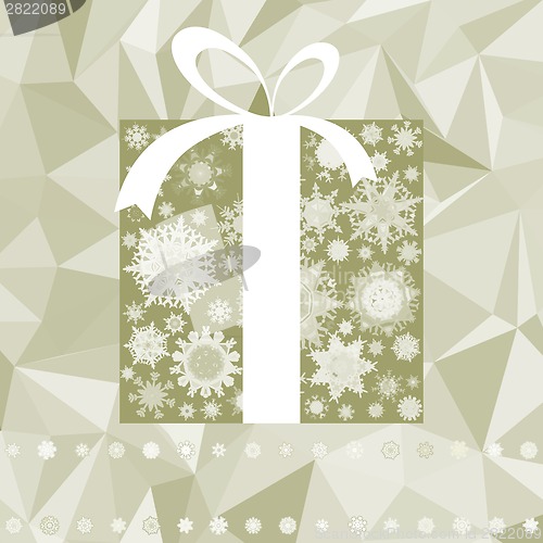 Image of Retro Christmas elegant card with gift. EPS 8