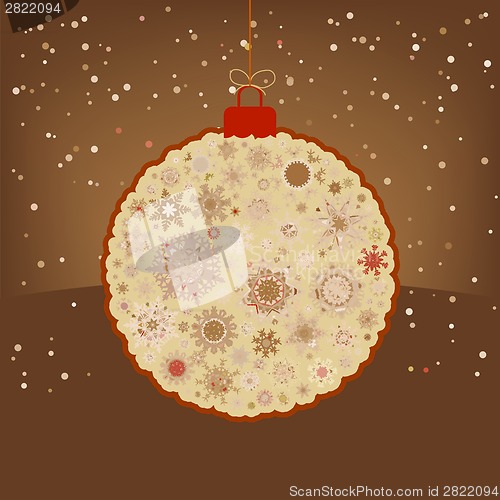 Image of Christmas retro color simple brown card. EPS 8