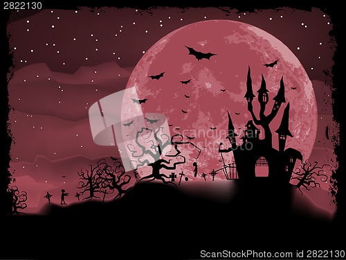 Image of Halloween poster with zombie background. EPS 8