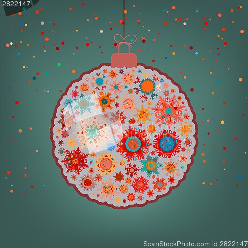 Image of Fancy multicolor Christmas ball. EPS 8