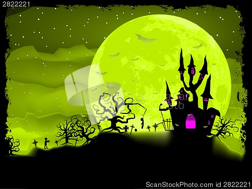 Image of Halloween poster with zombie background. EPS 8