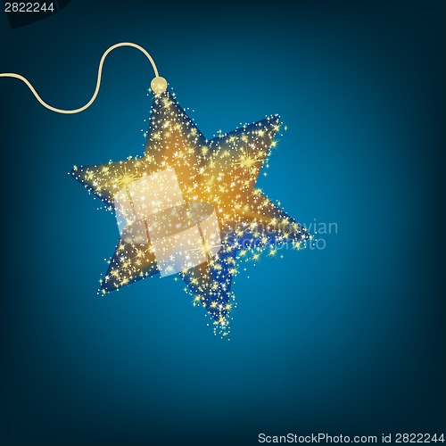 Image of Christmas decoration, golden star. EPS 8