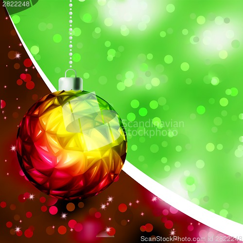 Image of Colorful Christmas Ball card template. EPS 8