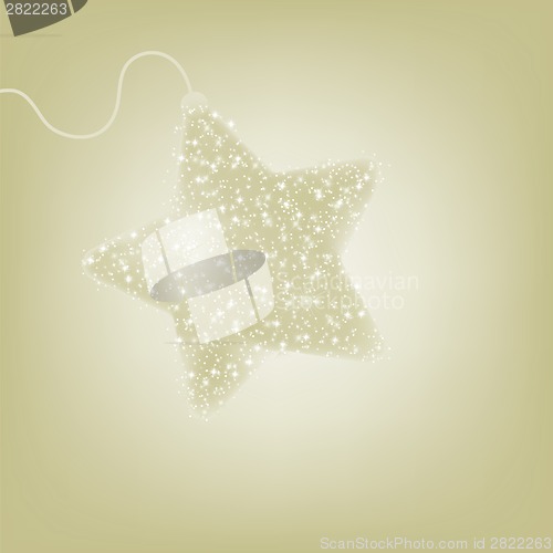 Image of Postcard with a twinkling elegant star. EPS 8