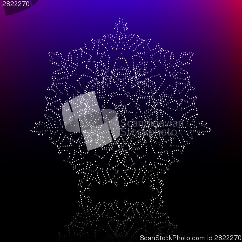 Image of Christmas snowflake on black background. EPS 8