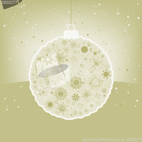 Image of Elegant Christmas ball with greeting. EPS 8
