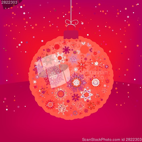 Image of ?hristmas card with orange ball. EPS 8