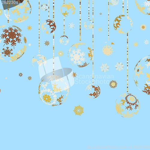 Image of Vintage card with Christmas balls. EPS 8