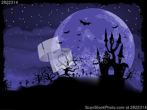 Image of Halloween poster with zombie background. EPS 8
