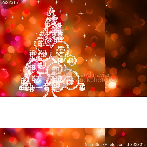 Image of Christmas card with colorful snowflakes. EPS 8