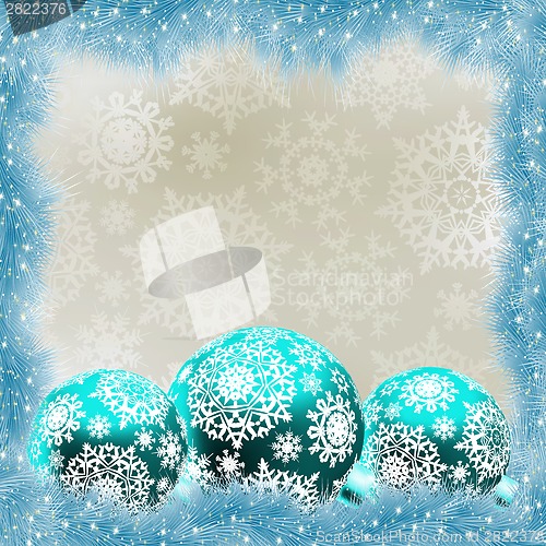 Image of Christmas card with balls. EPS 8