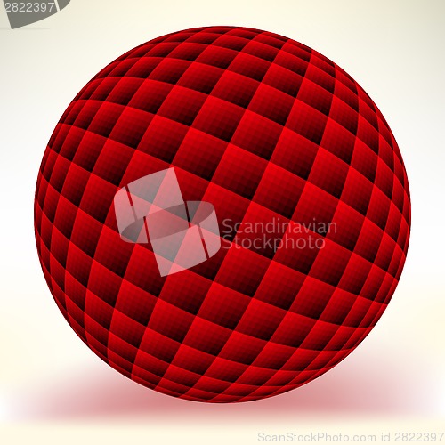 Image of Red glossy sphere isolated on white. EPS 8