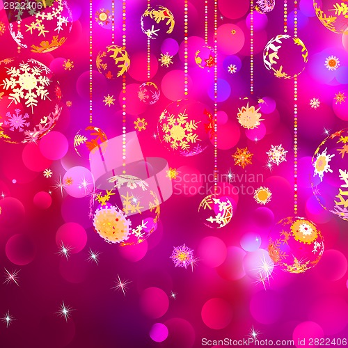 Image of Card with christmas balls. EPS 8
