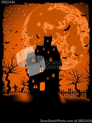 Image of Scary halloween vector with magical abbey. EPS 8