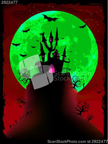 Image of Scary halloween vector with magical abbey. EPS 8