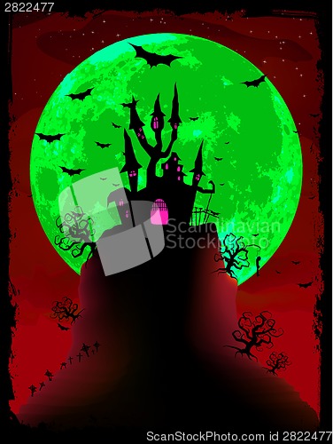 Image of Scary halloween vector with magical abbey. EPS 8