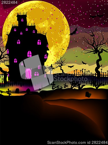 Image of Haunted house halloween background. EPS 8