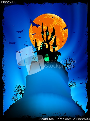 Image of Halloween image with old mansion. EPS 8