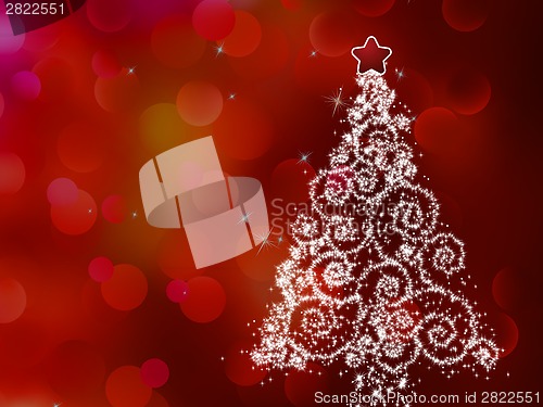 Image of White christmas tree on abstract light. EPS 8