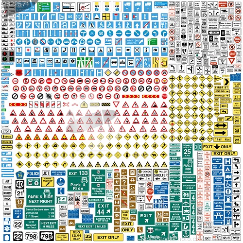 Image of More than Six hundred european traffic signs