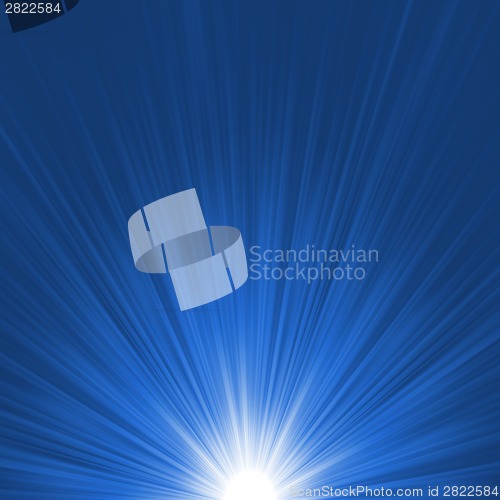 Image of Star burst blue and white flare. EPS 8